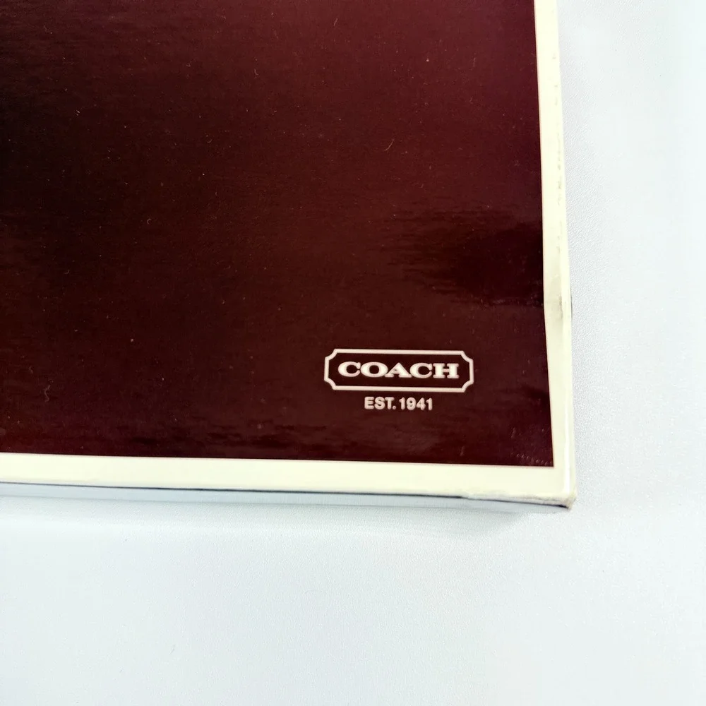 COACH Black Leather Gloves Womens Knit Lined Button Accent With Original Box